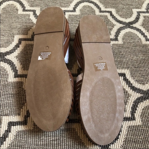 MIA Cognac Weaved Open Toe Slip On Sandal NWT - Picture 4 of 4